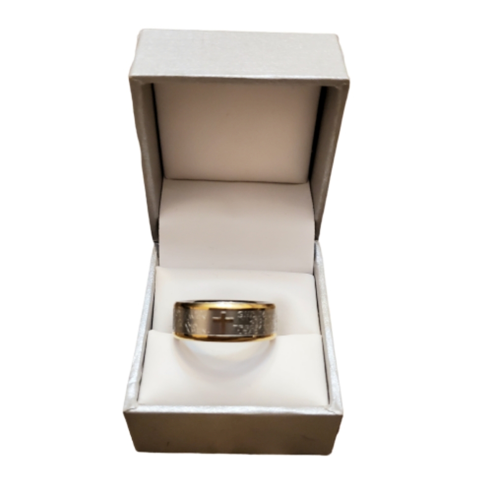 MEN'S LORD'S PRAYER BAND IN STAINLESS STEEL